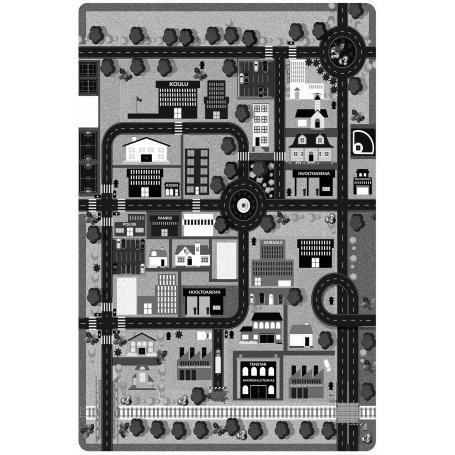 Kylä matto, musta valkoinen