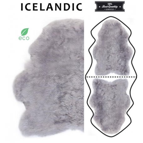 Harmaa lampaantalja, Icelandic x2, erikoispitkä, lyhyt karva