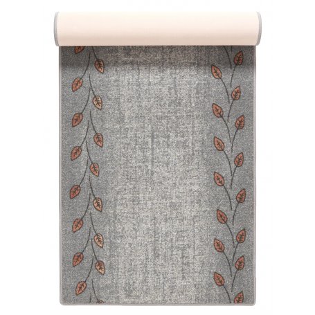 Leaf harmaa 80 cm käytävämatto rullasta leikattuna ja kantattuna